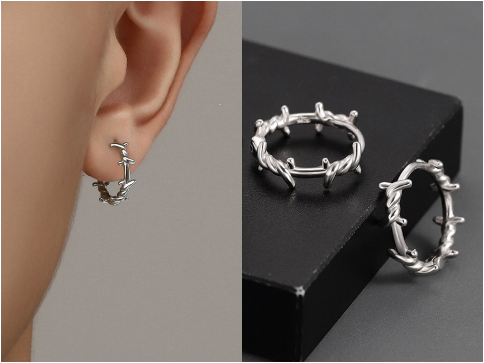 Мужские Серьги "Wire-netting" 