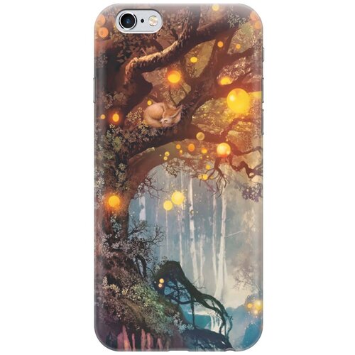 фото Gosso ультратонкий силиконовый чехол-накладка для apple iphone 6s / 6 с принтом "лиса на древе"