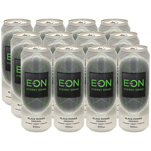 Энергетический напиток E-ON Black Power, 0.45 л, 12 шт.