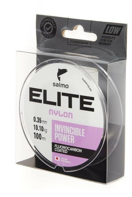 Леска монофильная Salmo Elite FLUORO COATED NYLON, d=0.35 мм, 10.1 кг, 100 м, прозрачная 7594155