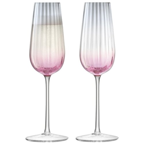 фото Набор из 2 бокалов-флейт для шампанского dusk 250 мл розовый-серый lsa international g1332-09-152