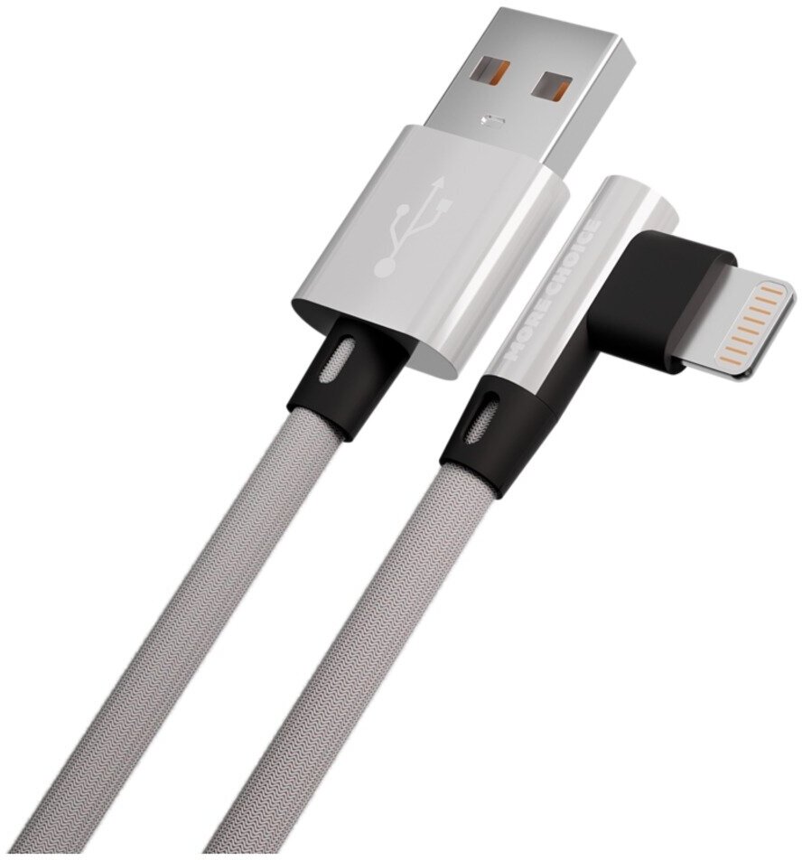 Дата-кабель More choice K27i White USB 2.1A для Lightning 8-pin нейлон 1м - фото №4