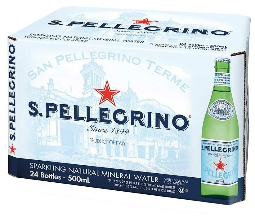 Минеральная вода S. Pellegrino газированная, стекло, 24 шт. по 0.5 л - фотография № 5