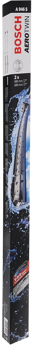 Щетка стеклоочистителя комплект BOSCH Aerotwin A946S, 680 мм / 680 мм, бескаркасная, 2шт, 3397118946 - фото №19