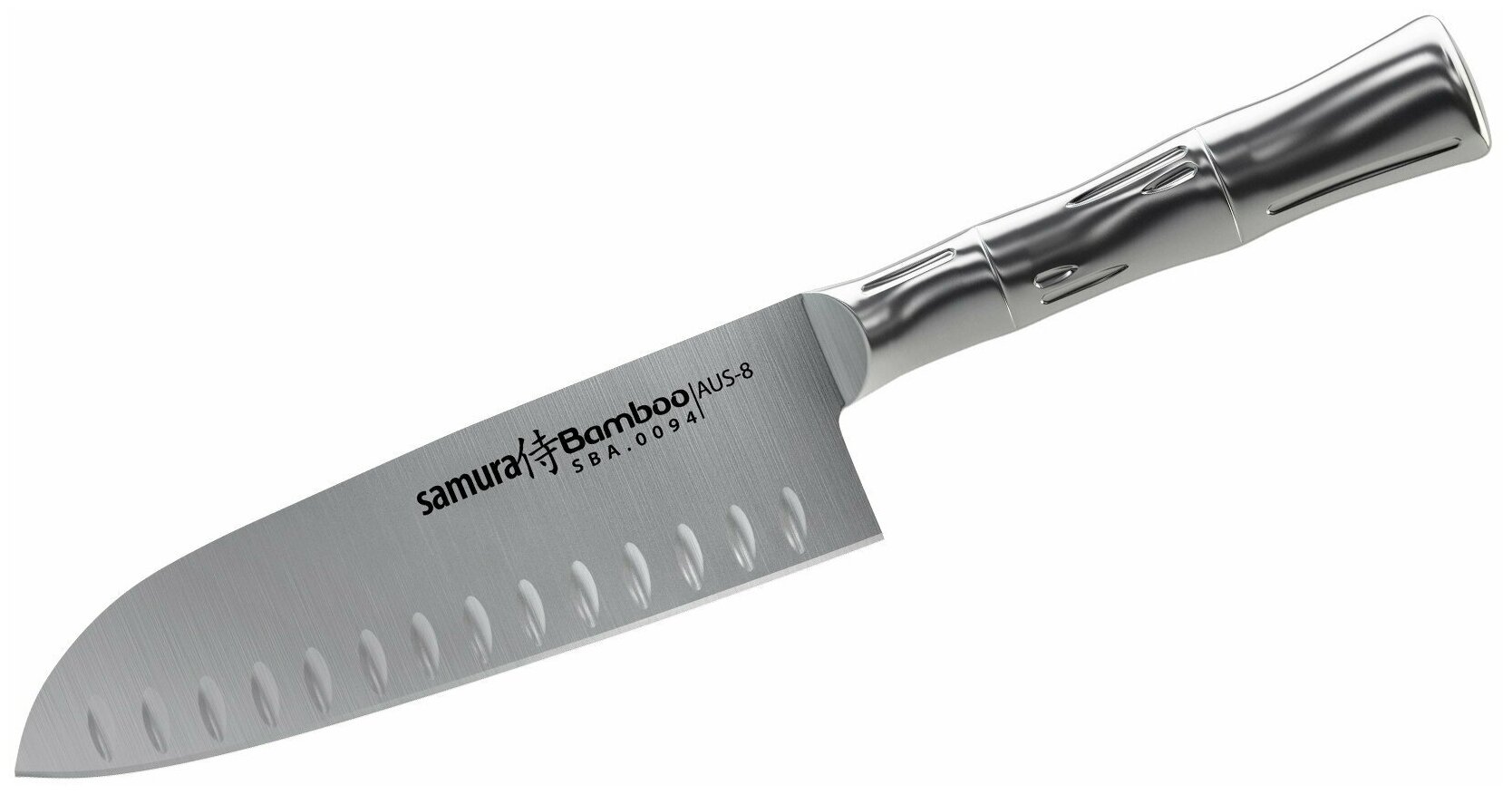 Нож Сантоку для нарезки мяса, рыбы, овощей и фруктов / японский кухонный нож / поварской Шеф нож для кухни Samura BAMBOO 160мм SBA-0094