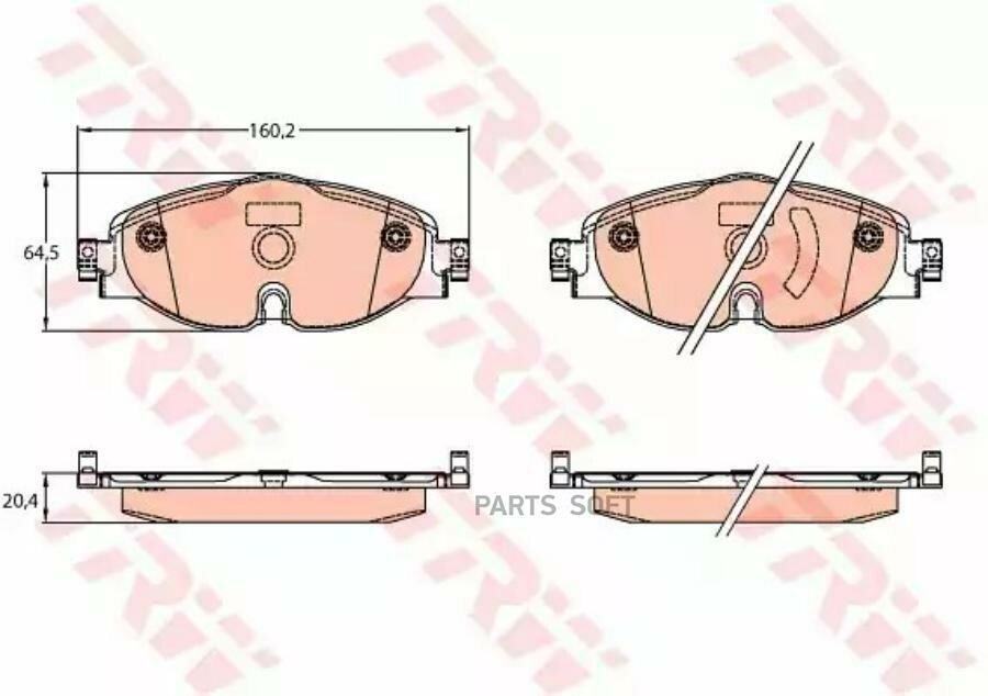 TRW Колодки тормозные VW GOLF 15-/PASSAT 15-/TIGUAN 16- передние