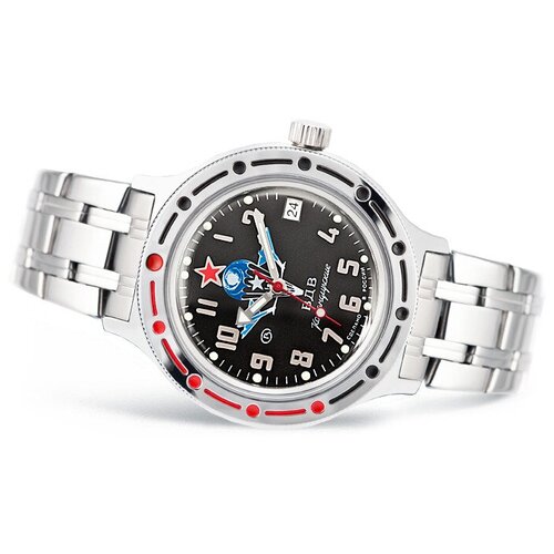 фото Наручные часы восток, серебряный, черный