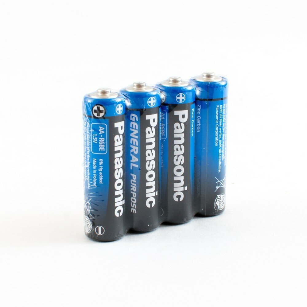 Батарейка солевая Panasonic General Purpose, AA, R6-4S, 1.5В, спайка, 4 шт. - фотография № 4