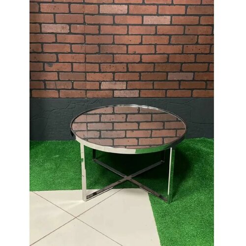 Стол Кофейный Orix Versace Small/металл, стекло/черный, серебристый/70x70x39 см