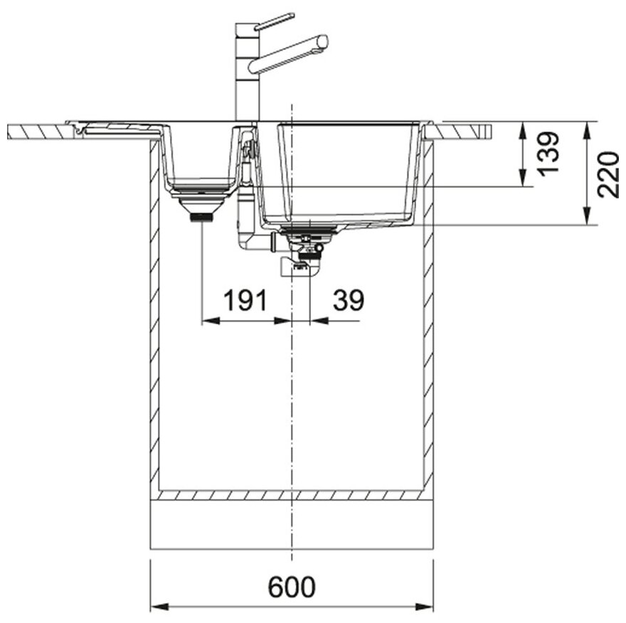 Мойка для кухни Franke Urban UBG 651-78 оникс, стоп-вентиль - фотография № 5