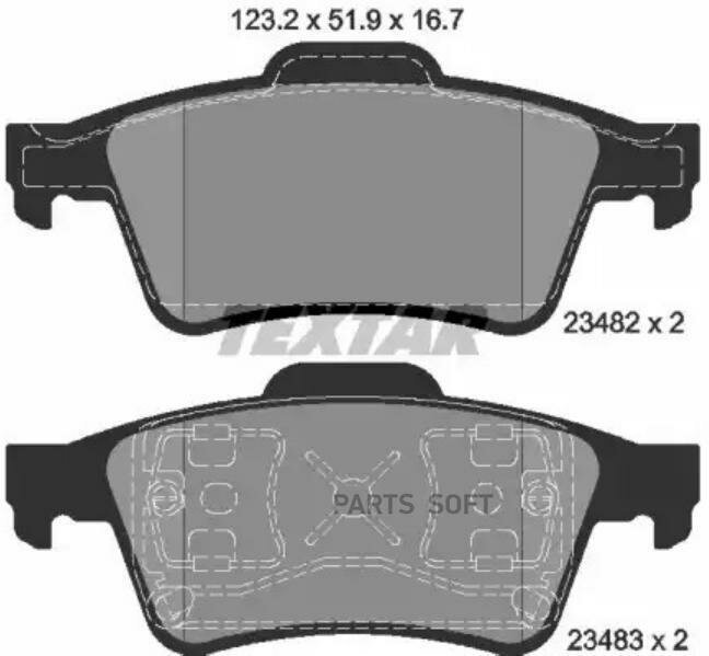 TEXTAR 2348202 2348202_колодки дисковые задние!\ Opel Vectra C, Nissan Primera, Renault Laguna 01