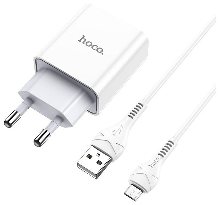 СЗУ, 1 USB 2.1A (C81A), HOCO, Micro, белый