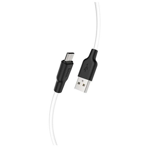 Кабель USB HOCO X21 Plus Silicone, USB - Micro USB, 2.4А, 2м, белый кабель usb hoco x21 plus silicone usb micro usb 2 4а 2м белый