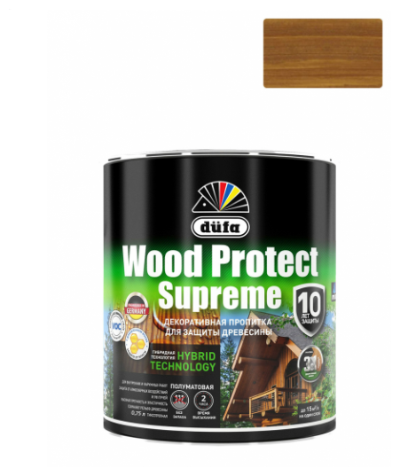 Пропитка Wood Protect Supreme, тик, 2,5 л Dufa МП00-008527 - фотография № 4