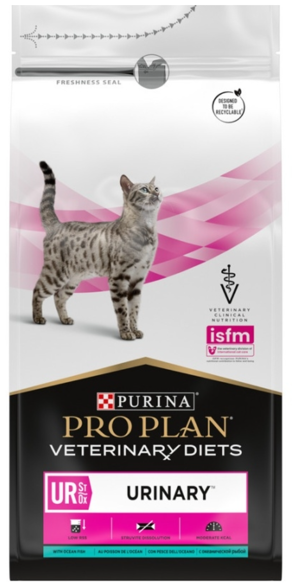 Purina Pro Plan Veterinary Diets для взрослых кошек при болезни нижних отделов мочевыводящих путей, с океанической рыбой 1,5 кг