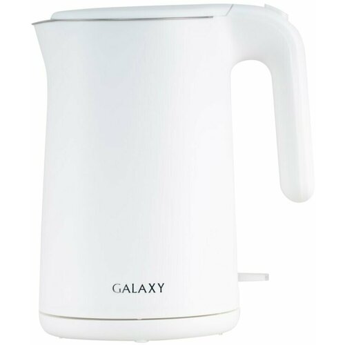 Чайник электрический Galaxy Line, GL 0327, белый, 1.5 л, 1800 Вт, скрытый нагревательный элемент, пластик