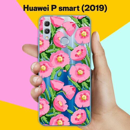 Силиконовый чехол Узор из цветов на Huawei P Smart (2019) силиконовый чехол узор из авокадо на huawei p smart 2019