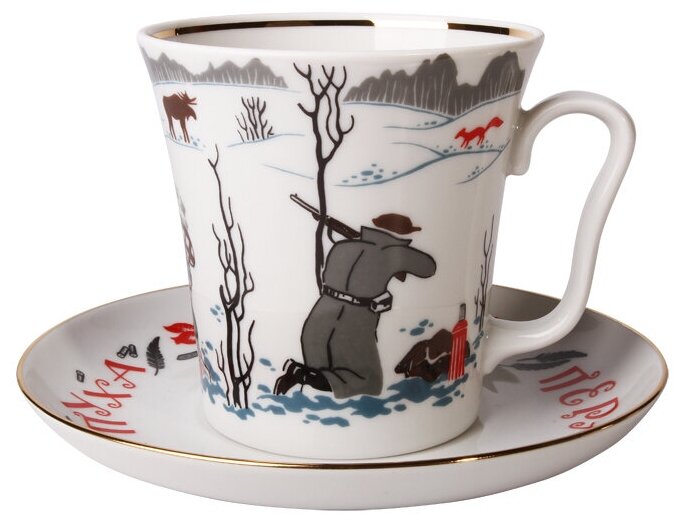 фото Чайная пара Императорский фарфоровый завод ни пуха, ни пера форма Ленинградский