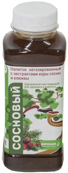 Витаминный напиток "Сосновый" негазированный без подсластителя с экстрактом коры сосны и экстрактом клюквы 6шт по 0,33л - фотография № 3