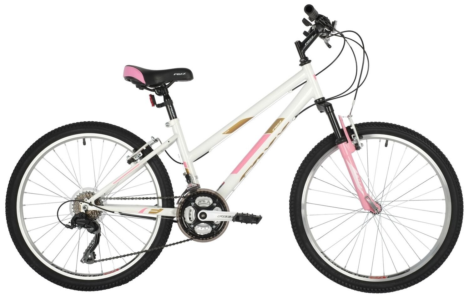 Подростковый горный (MTB) велосипед Foxx Salsa 24 (2021) белый 12" (требует финальной сборки)