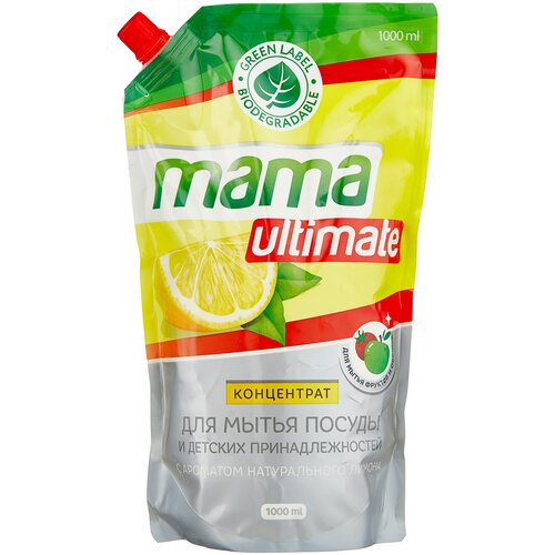 Mama Ultimate Концентрат для мытья посуды Лимон сменный блок, 0.6 л, 0.61 кг