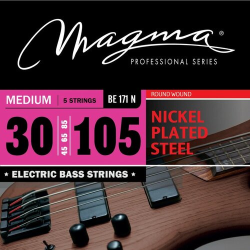 Комплект струн для 5-струнной бас-гитары High C 30-105 Magma Strings BE171N струны для электрогитары dunlop den0965 nickel plated steel 9 65