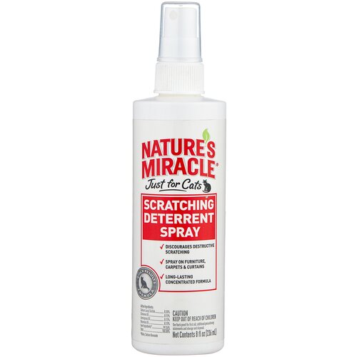 Спрей Nature's Miracle против царапанья предметов обихода Scratching Deterrent Spray для кошек , 236 мл , 317 г nature s miracle средство против царапанья кошками nm jfc scratching deterrent spray спрей 237 мл