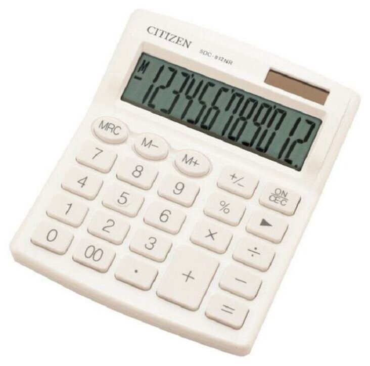 Калькулятор настольный Citizen SDC-812NR (12-разрядный) белый (SDC-812NRWHE)