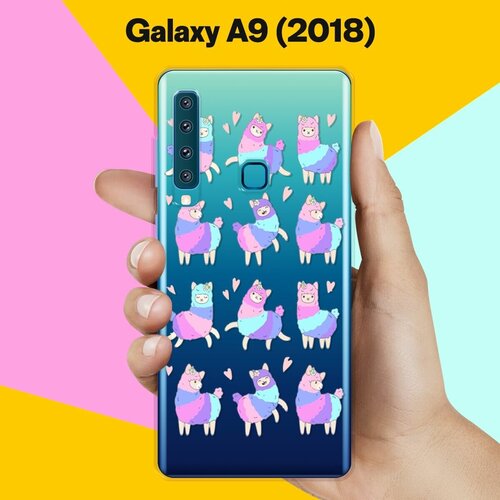 Силиконовый чехол на Samsung Galaxy A9 (2018) Фиолетовые ламы / для Самсунг Галакси А9 2018 жидкий чехол с блестками девушка с бокалом на samsung galaxy a9 2018 самсунг галакси а9 2018