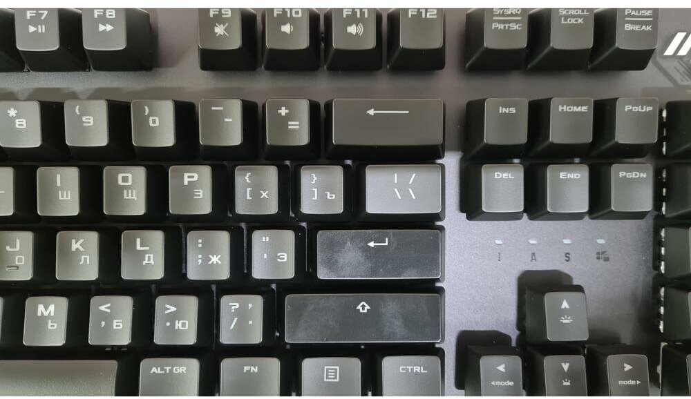 Клавиатура ASUS TUF Gaming K3, USB, c подставкой для запястий, черный [90mp01q0-bkra00] - фото №13