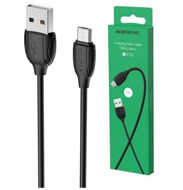 Кабель BOROFONE BX19 USB-microUSB, 1 м, черный