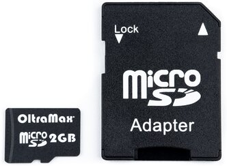 Карта памяти OltraMax microSD + SD adapter 2 GB, адаптер на SD