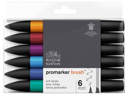 Winsor & Newton набор маркеров Promarker Brush, (290126), 6 шт.