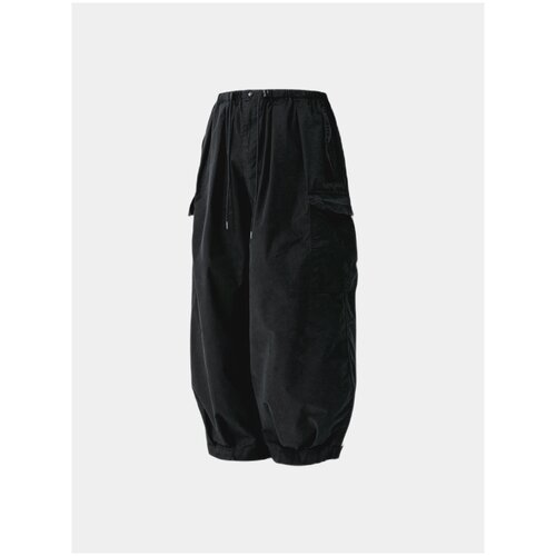 фото Брюки anglan, повседневные, оверсайз силуэт, карманы, размер one size, черный