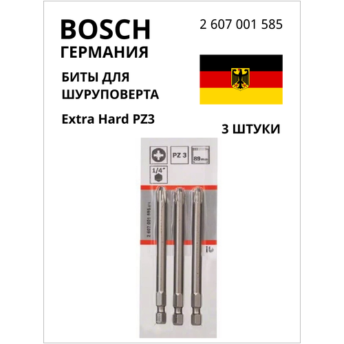 бита bosch extra hard 2607001615 t25x25 мм 3 шт BOSCH PROFESSIONAL Биты для шуруповерта Extra Hard PZ3 Bosch