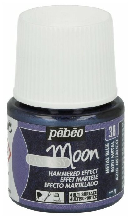 Краски и контуры по стеклу и керамике PEBEO Краска Fantasy Moon с фактурным эффектом 45 мл 167038 синий металл