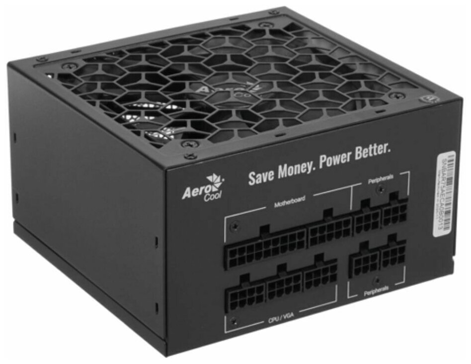 Блок питания ATX AeroCool 4710562755060 750W, active PFC, 120mm fan, 80+ Bronze, fully modular - фото №11