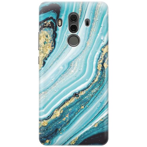 фото Cиликоновый чехол на huawei mate 10 pro / хуавей мейт 10 про с принтом "green marble" gosso