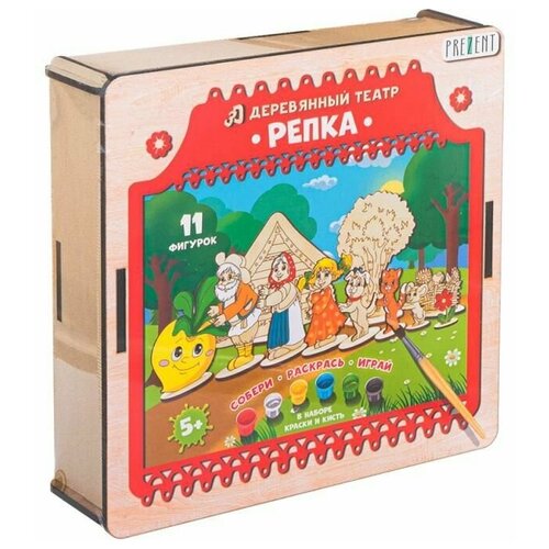 Игрушка 3D Деревянный театр Репка Русские народные сказки Набор для творчества Детские развивающие игры 849₽