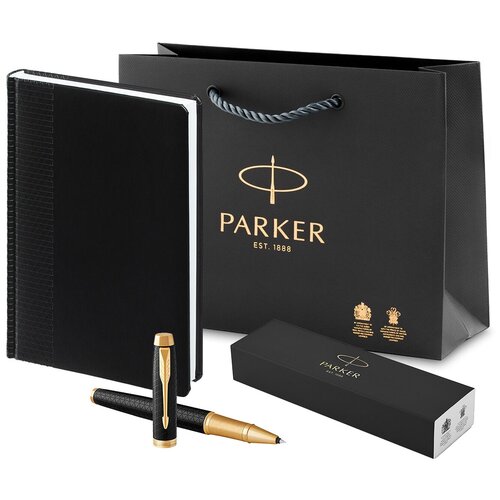 Набор ежедневник недатированный и ручка роллер Parker IM Premium Black GT