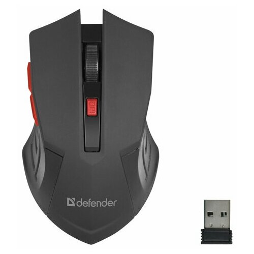Мышь оптическая беспроводная Defender Accura MM-275 USB 5 кнопок 1 колесо-кнопка красная 2шт 52276 147700₽