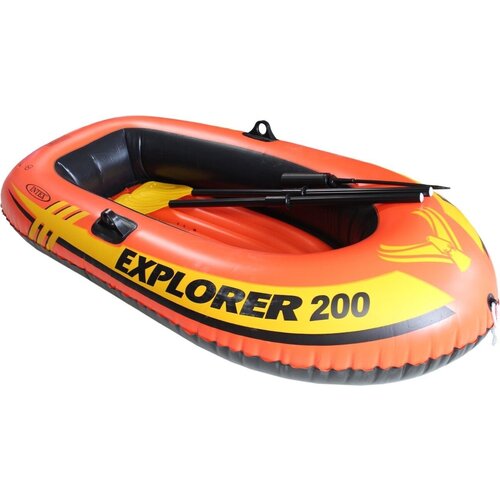 Надувная лодка двухместная INTEX Explorer 200 (58331NP) 185х94х41 см с веслами и насосом ручным