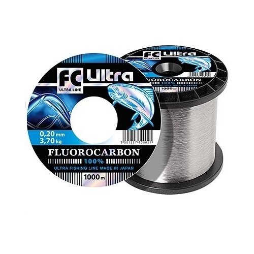 фото Леска для рыбалки aqua fc ultra fluorocarbon 100% 0,20mm 1000m