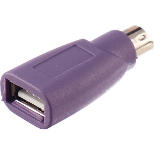 Адаптер переходник GSMIN BR-83-K PS/2 (M) на USB (F) конвертер для клавиатуры компьютера ПК (Фиолетовый)