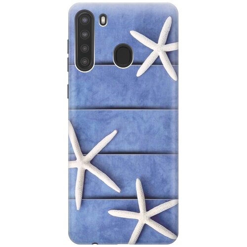 фото Re:paчехол - накладка artcolor для samsung galaxy a21 с принтом "три морские звезды"