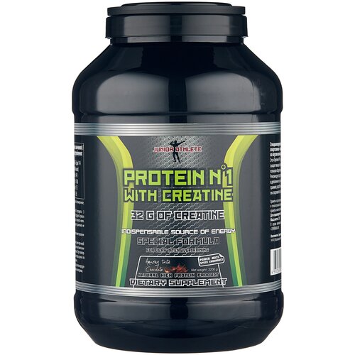 Протеин Junior Athlete Protein № 1 with Creatine, 3200 гр., шоколад протеин junior athlete protein 1 with creatine 1600 гр шоколад