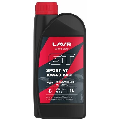 LAVR 7727 мото Моторное масло GT SPORT 4T 10W-40, 1л