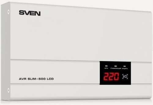 Изображение товара Стабилизатор напряжения Sven AVR SLIM -500 LCD