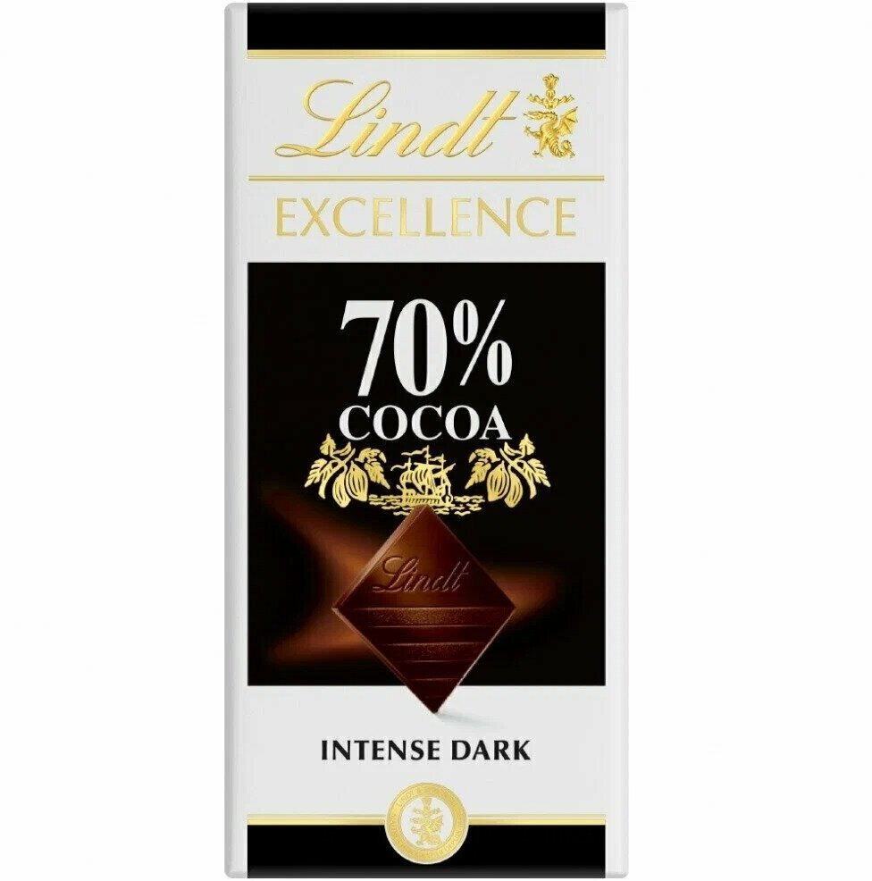 Lindt Excellence горький шоколад 70% какао, 100 г