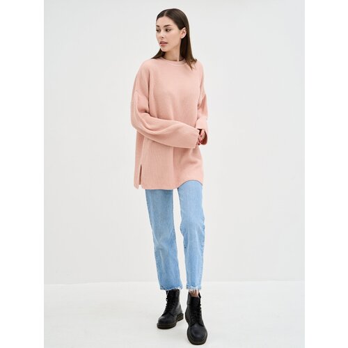 свитер melle длинный рукав свободный силуэт размер one size розовый Свитер MELLE, размер one size, розовый